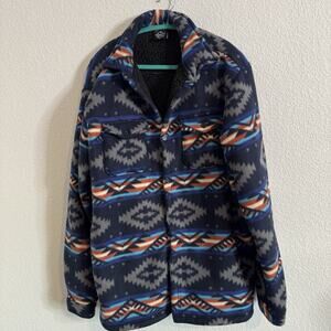 Original Deluxe Supply 2X Jacket Mens Aztec Southwest Micro Fleece Sherpa Lined